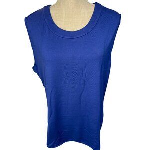 Anne Klein Womens Blue Sleeveless Tank Top XL Casual